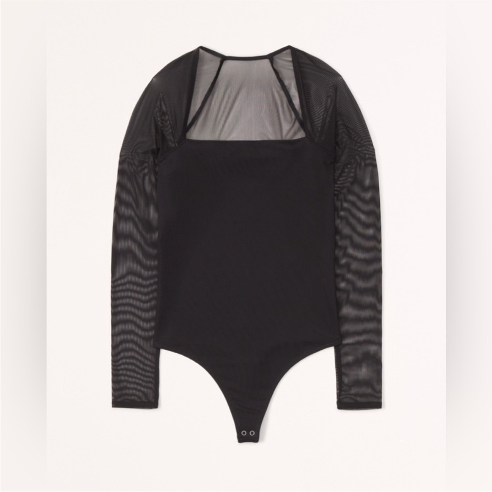 Abercrombie & Fitch Mesh Squareneck Bodysuit